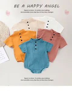 Summer infant baby short sleeve romper cotton newborn bodysuit cute baby clothes