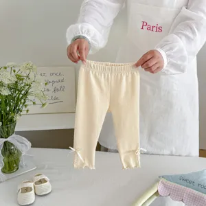 Peuter baby meisjes schattige kant strik leggings casual lente broek katoen comfortabele dagelijkse slijtage