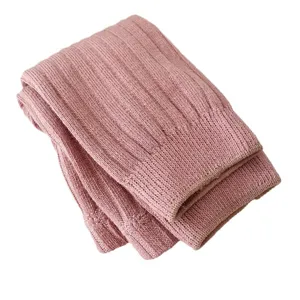 Comfortable knit stretch leggings for little girls, soft spring autumn kids solid color pants.