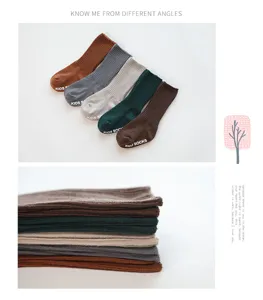 Zuigeling baby herfst winter effen antislip sokken schattige gestapelde lange sokken