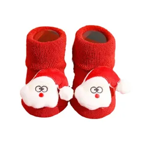 Christmas baby socks cute Santa Claus anti-slip thickened winter red floor socks toddler