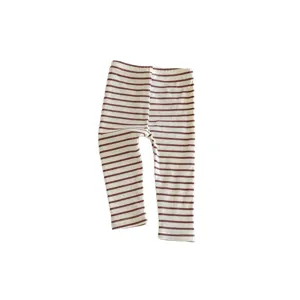 Comodi leggings per neonata a coste rigate per bambine, pantaloni casual da giorno vista principale