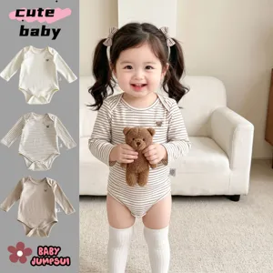 Newborn Baby Romper Pure Cotton Long Sleeve Infant Baby Boy Girl Jumpsuit Cute Bear Embroidery Spring Autumn Infant Clothes