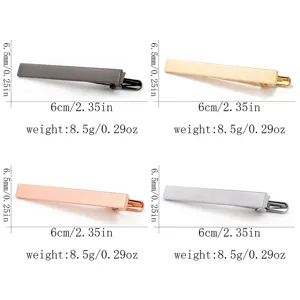 Pinces à cravate minimalistes en cuivre pour hommes, design classique pour chemises et costumes.
