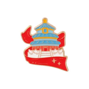 Temple of Heaven metal brooch patriotic enamel pin Chinese style backpack clothing badge accessories