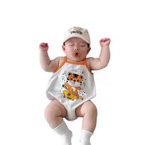 Estate bambino carino cartone animato tigre bretella tutina sottile vestiti senza maniche
