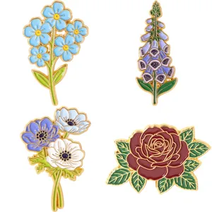 Westerse Stijl Bloemen Emaille Brooch Pin Leuke Legering Plant Badge Kleding Accessoires Mode Sieraden Cadeau Voor Vrouwen