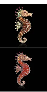 Belle broche seahorse strass cristal animal epingle style vintage mode femme