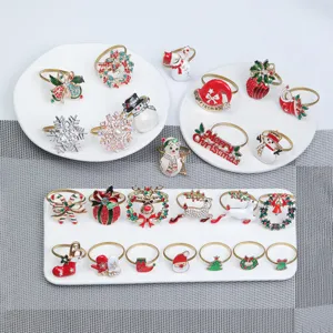 Natale strass metallo portatovaglioli decorazione tavola festa set dettagli extra