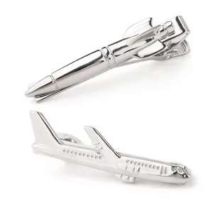 Pince à Cravate en Cuivre Affaires Homme Vintage Électroplaqué Argent Avion Fusée Guitare Saxophone Stylo Motif Barrette à Cravate pour Chemise Française Mariage Banquet Bijoux Cadeau