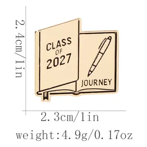2027 laurea libro penna spilla in metallo distintivo smaltato regalo per studenti
