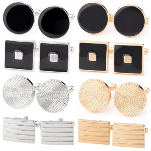 Gemelos de Negocios para Hombre Aleación Geométrico Lacado Cuadros Rayados para Camisa Francesa Accesorio de Traje Joyería Regalo para Hombres