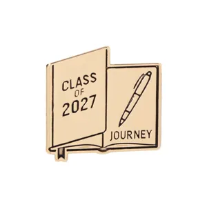 Squisita spilla in metallo con libro e penna per laurea 2027 regalo souvenir