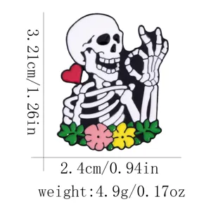 Halloween cartoon skeleton enamel pin metal badge cute clothes backpack brooch accessory gift
