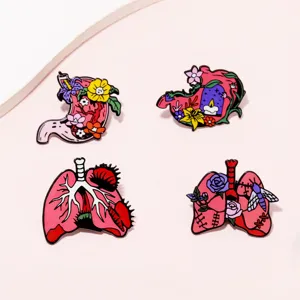 Creatieve Anatomische Medische Orgaan Speldjes Brosche Legering Hart Hersenen Long Badges Voor Rugzak Kleding Unisex Sieraden Cadeau