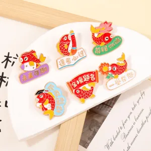 Emaille Koi Fisch Anstecknadel Set, niedliche Schüler Geschenke, inspirierende Accessoires
