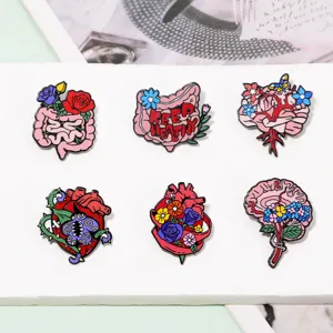 Medische organen geëmailleerde speldjes set schattige anatomische hart hersenen broche cadeaus