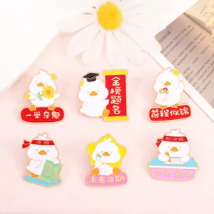 Süßes Enten-Emaille-Pin-Set, Abschluss-Motivationsbrosche, bestes Schüler-Prüfungsgeschenk.
