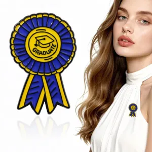 Kreative Legierung Graduierung Medaille Brosche Pin Blau Gelb Doktorhut Abzeichen Revers Nadel Für Kinder Schüler Schule Geschenk