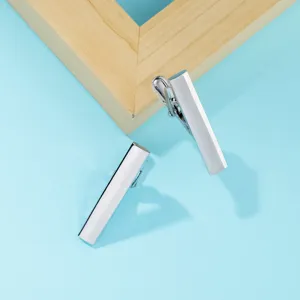 Men Stainless Steel Tie Clip Minimalist Silver Tone Tie Bar Clip For Business Shirt Suit Wedding Formal Accessory Gift