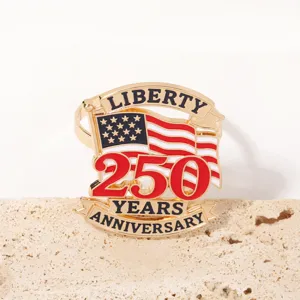 Anello portatovagliolo 250 anniversario indipendenza americana in metallo dettaglio