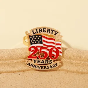 Portatovagliolo in metallo 250° anniversario USA, decorazione tavola bandiera patriottica.