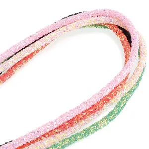 Colorful sequin drill tubes, DIY shoe hair accessories decoration craft material shiny cord.