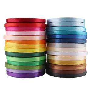 6mm satin ribbon for gift wrapping, polyester fabric DIY crafts decoration details.