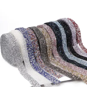Selbstklebendes Strassband Hotfix Kristall Borte DIY Kleidungszubehör Für Hochzeitskleid Gürtel Handwerk Dekoration