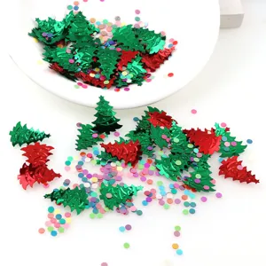 Christmas tree sequins confetti red green glitter scatter for holiday party table decoration 15g
