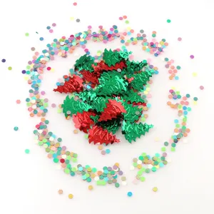 Christmas tree metallic confetti red and green table scatter festive party decoration 15g