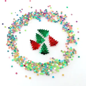 Christmas tree confetti and round sequins for holiday party decoration table scatter 15g
