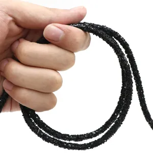 Black rhinestone tube glitter cord DIY shoe hair accessory craft material detail shot