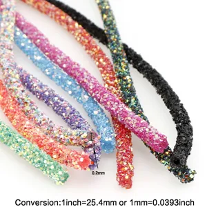 Colorful rhinestone glitter tubes DIY shoe hair accessory materials crystal mesh cord crafts.