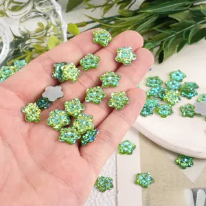 Strass en Résine Colorés Dos Plat Forme de Flocon de Neige Accessoires d'Artisanat DIY Revêtus Trouvailles de Fabrication de Bijoux