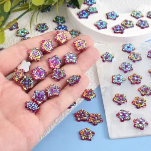 Strass étincelants colorés en forme d'étoile flocon pour accessoires de bricolage