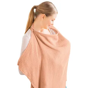 Pure cotton baby nursing cover breathable double layer muslin breastfeeding privacy shawl outdoor