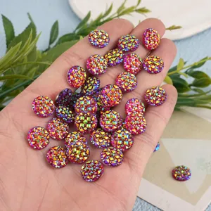 Colorful AB Resin Rhinestones Flatback Round Faceted DIY Craft Gems For Apparel Decoration Accessories
