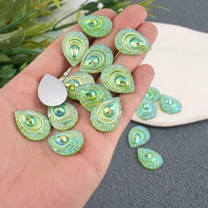 Teardrop Flatback Resin Rhinestone AB Color Craft Jewelry Accessories Decorative Gems Shiny Crystal Stones