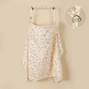Cotton floral nursing cover breathable double gauze breastfeeding scarf stroller cover