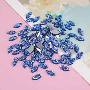 Blue resin marquise flatback rhinestones sparkling gems for DIY craft jewelry making accessories