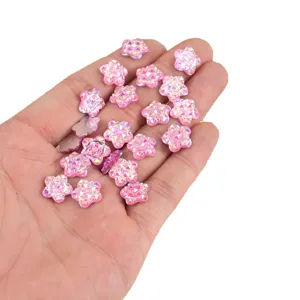 Strass brillants roses en résine en forme d'étoile pour loisirs créatifs et décoration de coque