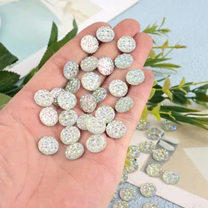 Colorful AB resin rhinestones flatback crystal gems for DIY crafts clothing decoration.