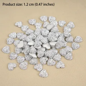 Zilveren glinsterende hart platte rug bedels 12mm DIY ambachtelijke accessoires detail