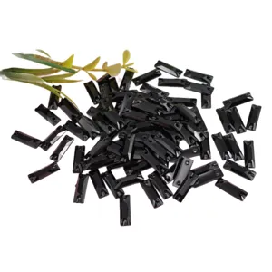 Black rectangular faceted crystal rhinestones loose gems for DIY craft jewelry making main view.