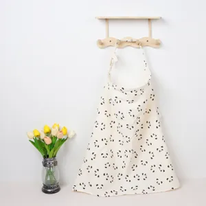 Cotton double gauze baby nursing cover with cute panda print, multi-use stroller blanket.