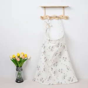 Cotton nursing cover for breastfeeding, breathable double gauze baby stroller blanket.