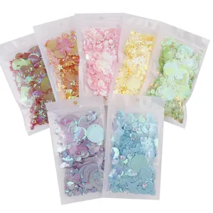 Colorful iridescent sequins bulk set for DIY crafts, clothing accessories, and handmade jewelry.