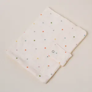 Fundas para libros de tela de algodón hecha a mano, estuche de gasa de doble capa con lunares.
