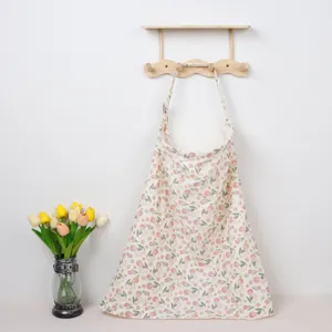 Floral Print Cotton Nursing Cover Detailed View for Breastfeeding Mothers and Baby Care